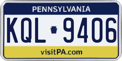 PA license plate KQL9406