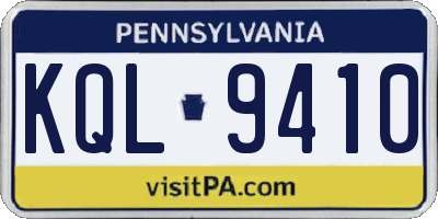 PA license plate KQL9410
