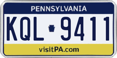 PA license plate KQL9411