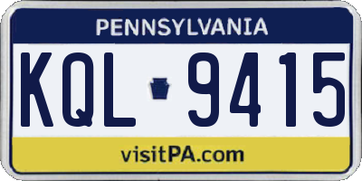 PA license plate KQL9415