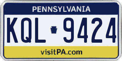 PA license plate KQL9424
