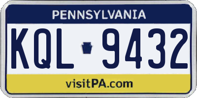 PA license plate KQL9432