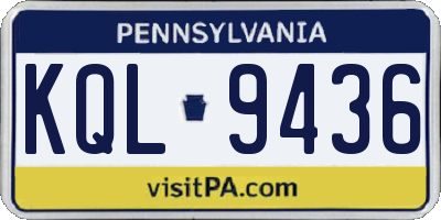 PA license plate KQL9436