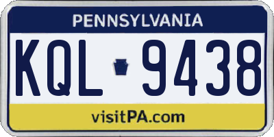PA license plate KQL9438