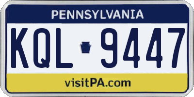 PA license plate KQL9447