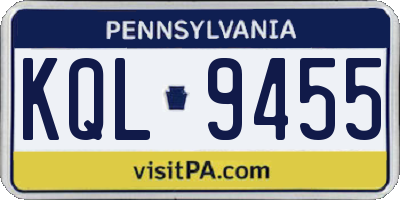 PA license plate KQL9455