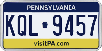 PA license plate KQL9457