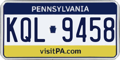 PA license plate KQL9458