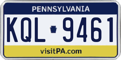 PA license plate KQL9461