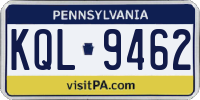 PA license plate KQL9462