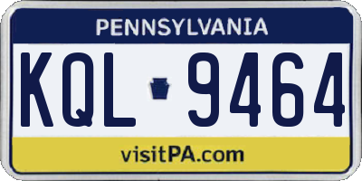 PA license plate KQL9464