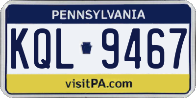 PA license plate KQL9467