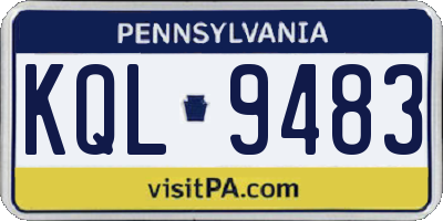 PA license plate KQL9483