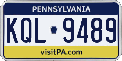 PA license plate KQL9489