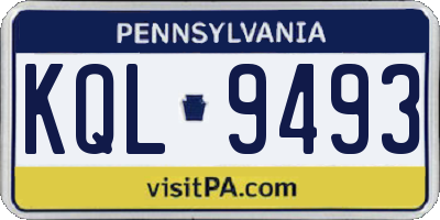 PA license plate KQL9493