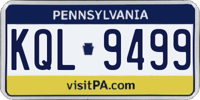 PA license plate KQL9499