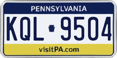 PA license plate KQL9504