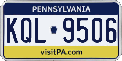 PA license plate KQL9506