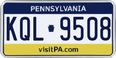PA license plate KQL9508