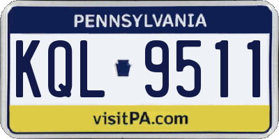 PA license plate KQL9511