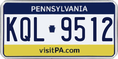 PA license plate KQL9512