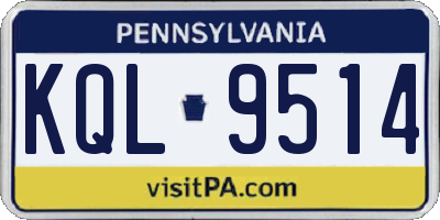 PA license plate KQL9514