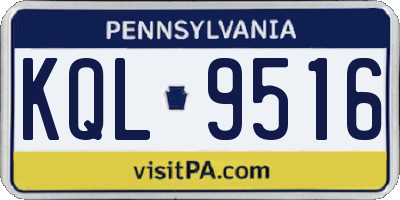 PA license plate KQL9516