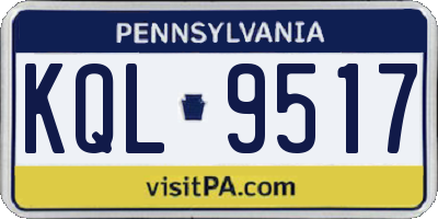 PA license plate KQL9517