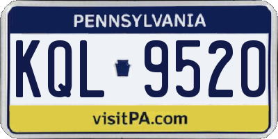 PA license plate KQL9520