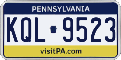 PA license plate KQL9523