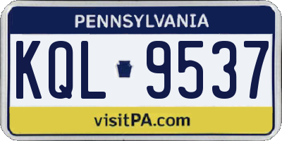PA license plate KQL9537