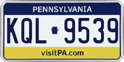 PA license plate KQL9539