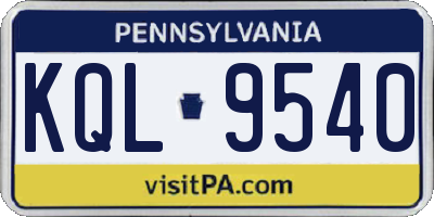 PA license plate KQL9540