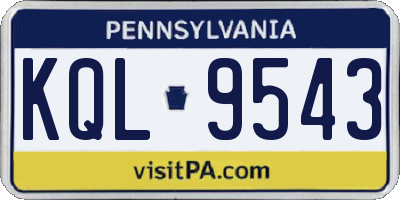 PA license plate KQL9543