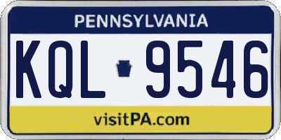 PA license plate KQL9546