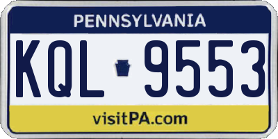 PA license plate KQL9553