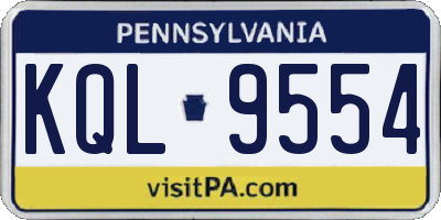 PA license plate KQL9554