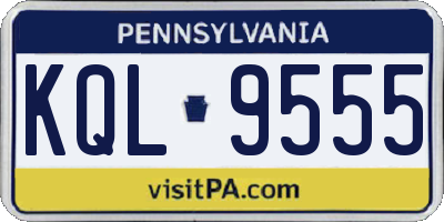 PA license plate KQL9555