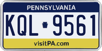 PA license plate KQL9561