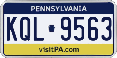 PA license plate KQL9563
