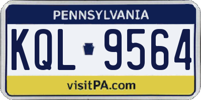 PA license plate KQL9564