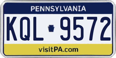 PA license plate KQL9572
