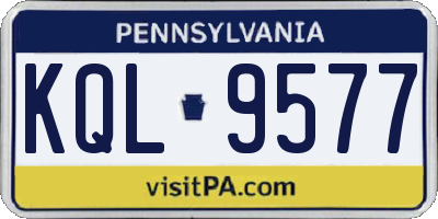 PA license plate KQL9577