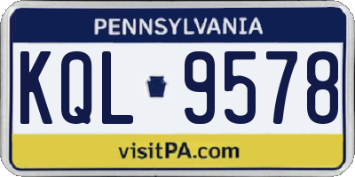 PA license plate KQL9578