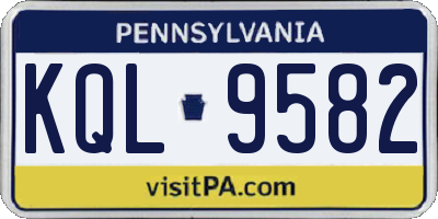 PA license plate KQL9582