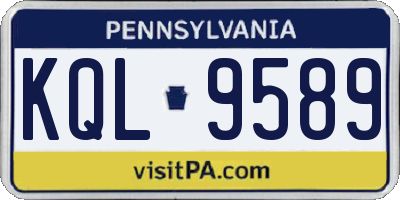 PA license plate KQL9589