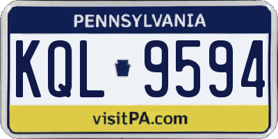 PA license plate KQL9594