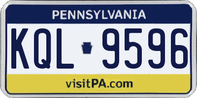 PA license plate KQL9596