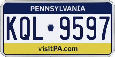 PA license plate KQL9597