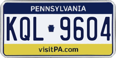 PA license plate KQL9604